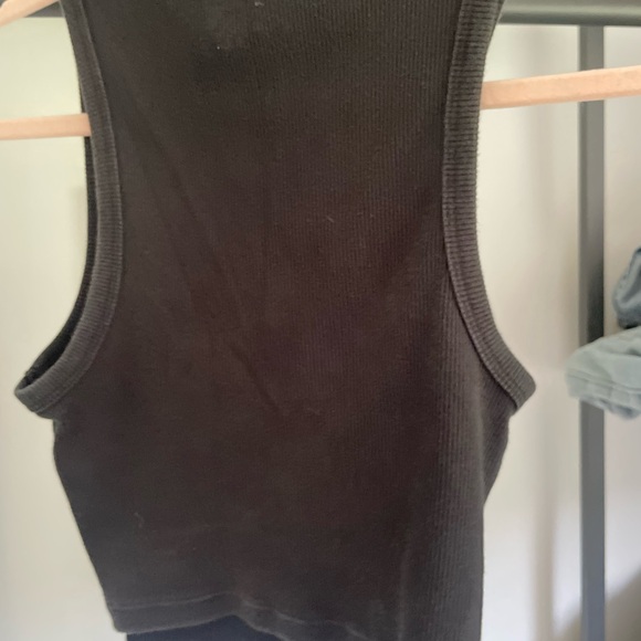 High Neck Aerie Ribbed Crop Tank - Picture 6 of 7